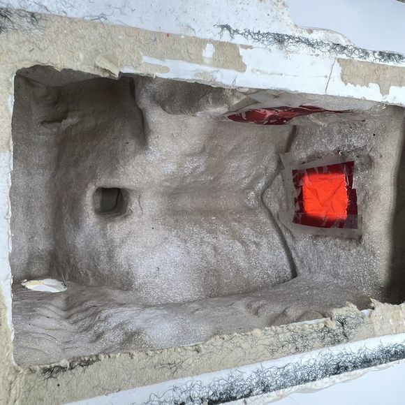 RARE Vintage Christmas Village Snowy House RB Japan Hand Painted Retro 70s MCM - Picture 14 of 16